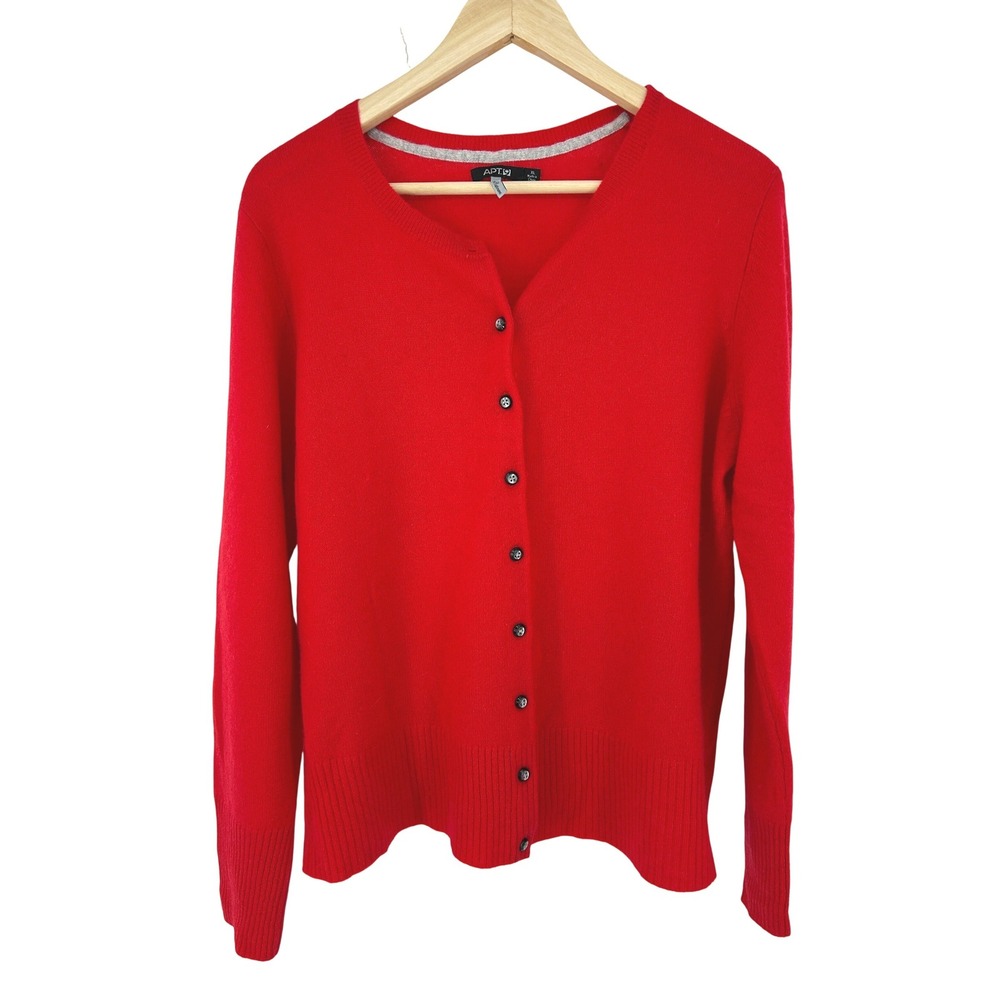 Apt 9 Cashmere Cardigan Sweater Red Womens XL